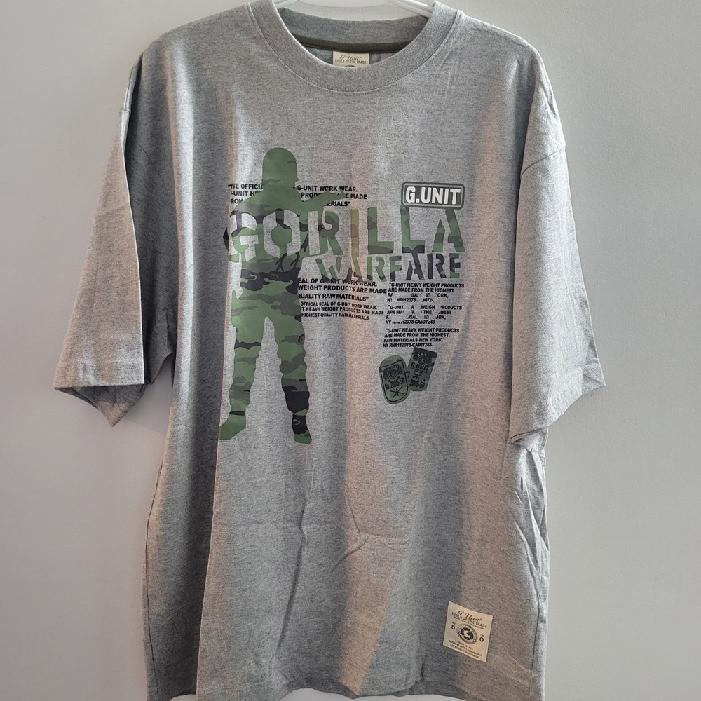 Vintage 50 Cent G Unit Gorilla Warfare T-Shirt Men's Size XL Gray